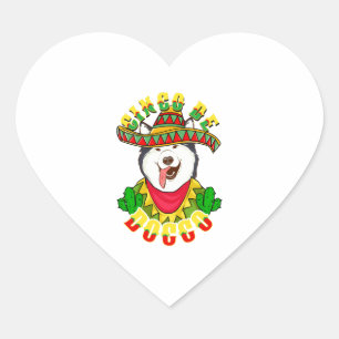 Adesivo Coração Cinco De Doggo Funny Alaskan Malamute Dog Para