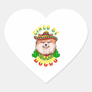 Adesivo Coração Cinco de Doggo Funny Pomeranian