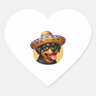 Adesivo Coração Cinco de Mayo Dog Rottweiler México