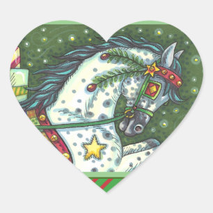 Adesivo Coração Cinza DE UM CAVALO ABERTO, COLORIDO