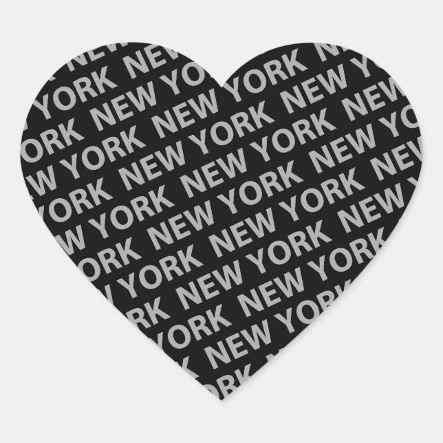 Adesivo Coração Cinza do padrão de Nova York (Frente)