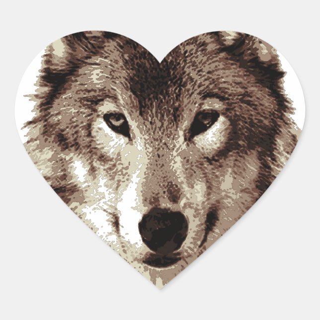 Adesivo Coração Cinza Wolf (Frente)