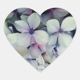 Adesivo Coração Cinzas e flores rosadas