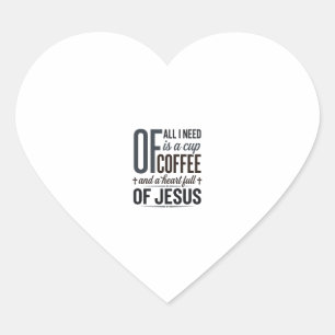 Adesivo Coração Citação de Jesus do Café Cristão Camisa Vintage De