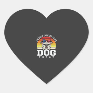 Adesivo Coração Citação Retro Engraçada Amante de Cachorro Bulldog