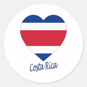 Adesivo Coração (civil) da bandeira de Costa Rica