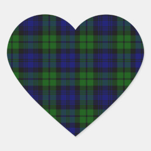 Adesivo Coração Clã de Campbell do tartan de Blackwatch