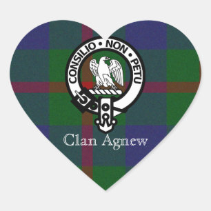 Adesivo Coração Clan Agnew Tartan Crest