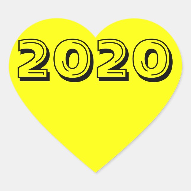Adesivo Coração Classe de 2020 Yellow Heart Sticker by Janz (Frente)