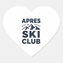 Adesivo Coração Clube Apres Ski Logotipo da Montanha - Inverno Mas