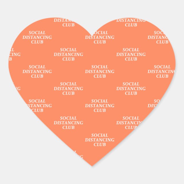 Adesivo Coração Clube de Distância Social (Frente)