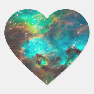 Adesivo Coração Cluster com estrelas NGC 2074