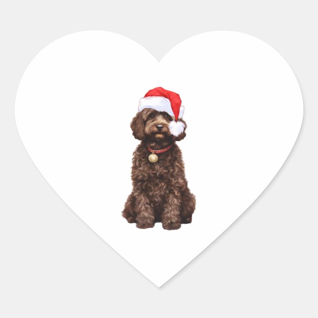 Adesivo Coração Cockapoo Natal (Frente)