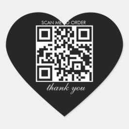Adesivo Coração Código QR de agradecimento Loja de compras boutiqu