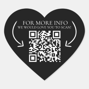 Adesivo Coração Código QR do marketing no site de informações come