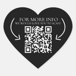 Adesivo Coração Código QR do marketing no site de informações come
