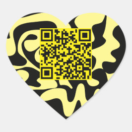 Adesivo Coração Código QR - Gritos Amarelos e Negros