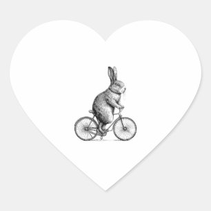 Adesivo Coração Coelho Em Bicicleta De Bicicleta De Bicicleta W