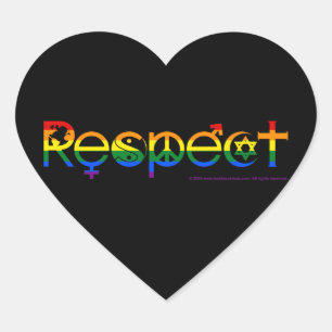 Adesivo Coração Coexistir com Respeito Orgulho Gay