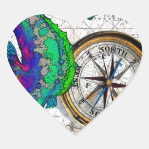 Adesivo Coração Colagem de Compass Seacavalos