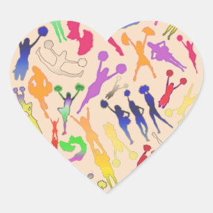 Adesivo Coração Colagem dos cheerleaderes