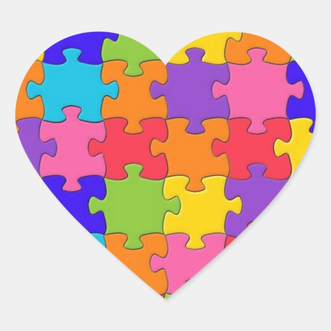 Adesivo Coração Coleção de quebra-cabeças (Frente)