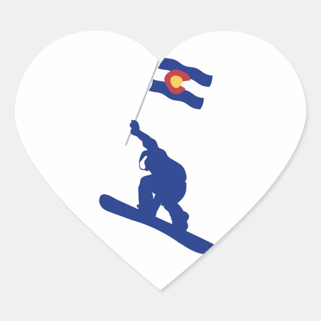 Adesivo Coração Colorado Snowboard Flag (Frente)