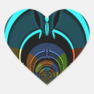 Adesivo Coração Colorida Maasai Shield Design