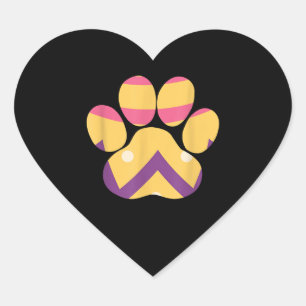 Adesivo Coração Colorir Páscoa De Ovo Cachorro Engraçado Pata Páss