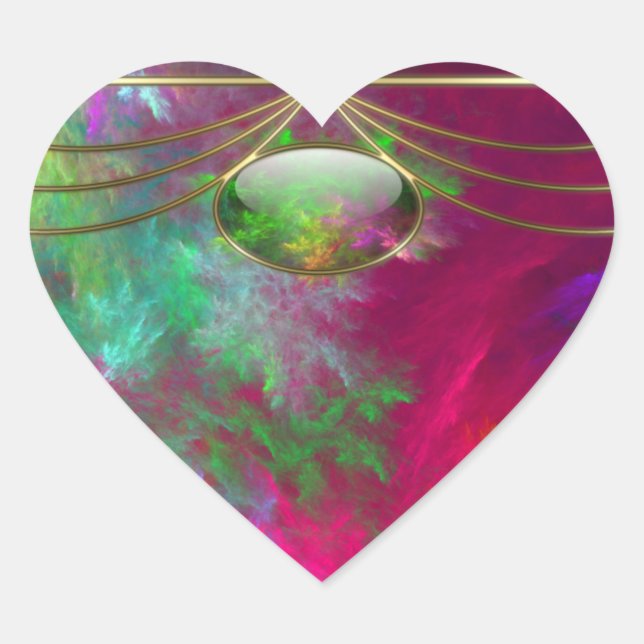 Adesivo Coração Colunas de Profundidade de Coral (Frente)