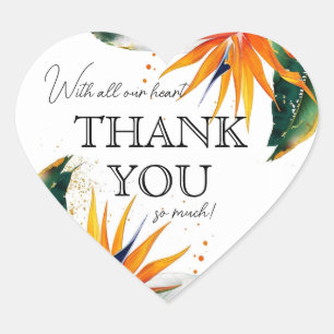 Adesivo Coração Com todo o nosso coração.. Aves do Paraíso Feliz