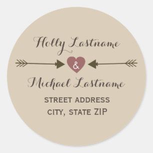 Adesivo Coração com Vinheta de Endereços de Setas