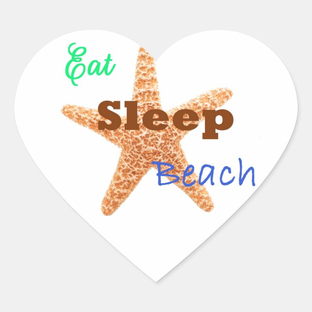 Adesivo Coração Come Sleep Beach - Heart Sticker (Frente)
