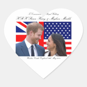 Adesivo Coração Comemorar o Casamento Real Harry e Meghan
