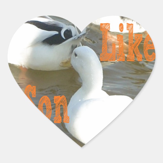 Adesivo Coração Como Pai Como Filho. (Frente)