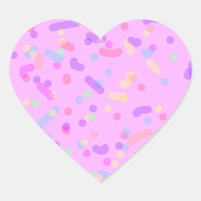 Adesivo Coração Confetti Stickers (Frente)