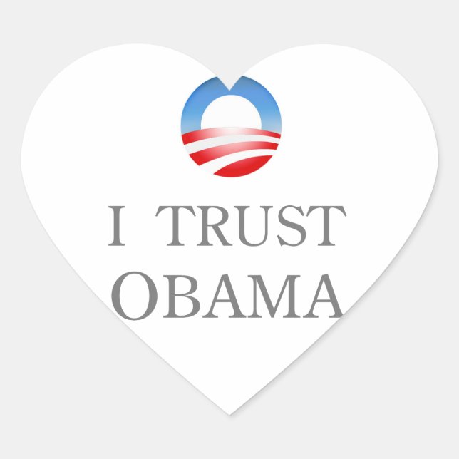 Adesivo Coração Confio no Obama Sticker (Frente)
