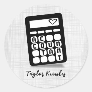 Adesivo Coração Contabilista Calculadora