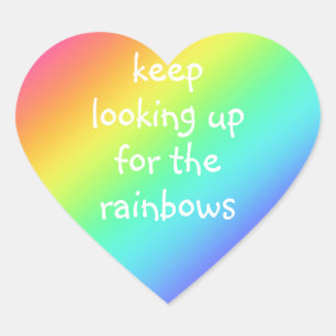Adesivo Coração "Continue procurando pelos 'Rainbows'"