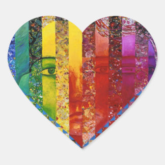 Adesivo Coração Conundrum I - Abstrato Rainbow Woman Goddese