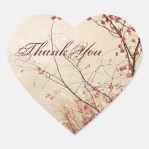 Adesivo Coração Convite para Casamento vintage Românico do outono