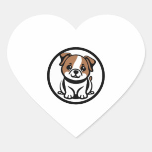 Adesivo Coração Cópia de cão simplesmente fofa