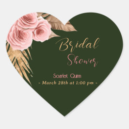 Adesivo Coração Cor d'água moderna, cor d'água borda cor rosa pinc