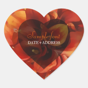 Adesivo Coração Cor de fundo laranja/cor de fundo do PixDezines