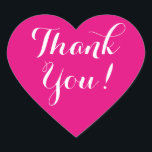 Adesivo Coração Cor personalizada de fundo do coração obrigado que<br><div class="desc">Obrigado cardíaco de fundo personalizado que você cola para casamento, chá de panela, noivado, aniversário, aniversário, chá de fraldas etc. Cartazes com a mensagem de agradecimento. Cor de fundo rosa coral ou personalizada. Texto de script elegante. Vedantes de envelopes perfeitos / selador ou etiqueta de festa de casamento para agradecer...</div>