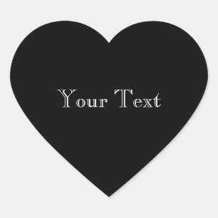 Adesivo Coração Cor preta sólida