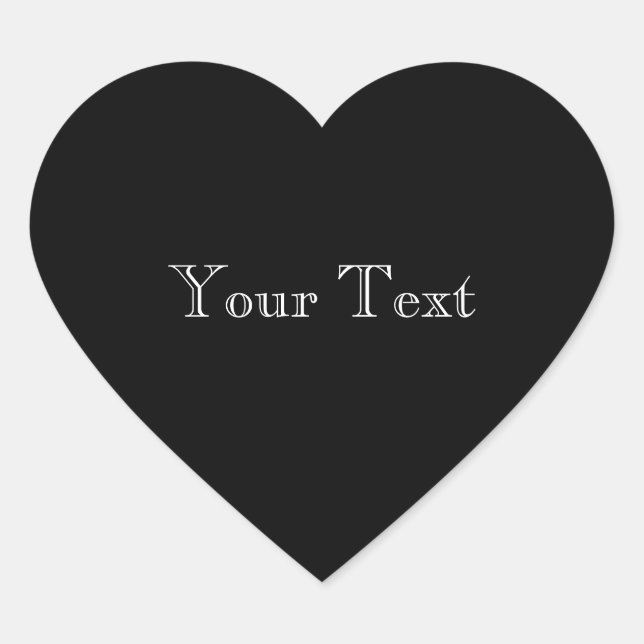 Adesivo Coração Cor preta sólida (Frente)