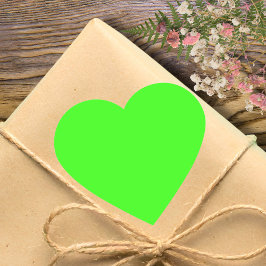 Adesivo Coração Cor Sólida Neon Verde | Clássico
