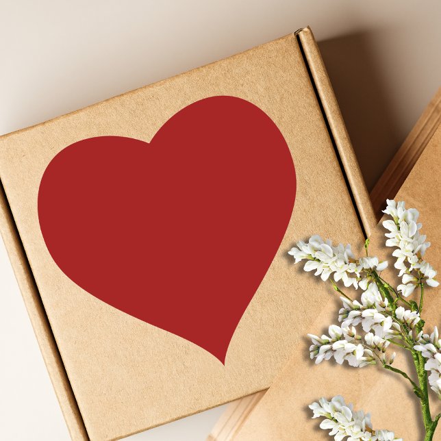 Adesivo Coração Cor Sólido Vermelho Crimson | Clássico | Elegante (Criador carregado)