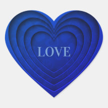 Coração "Amor" Azul Brilhante
